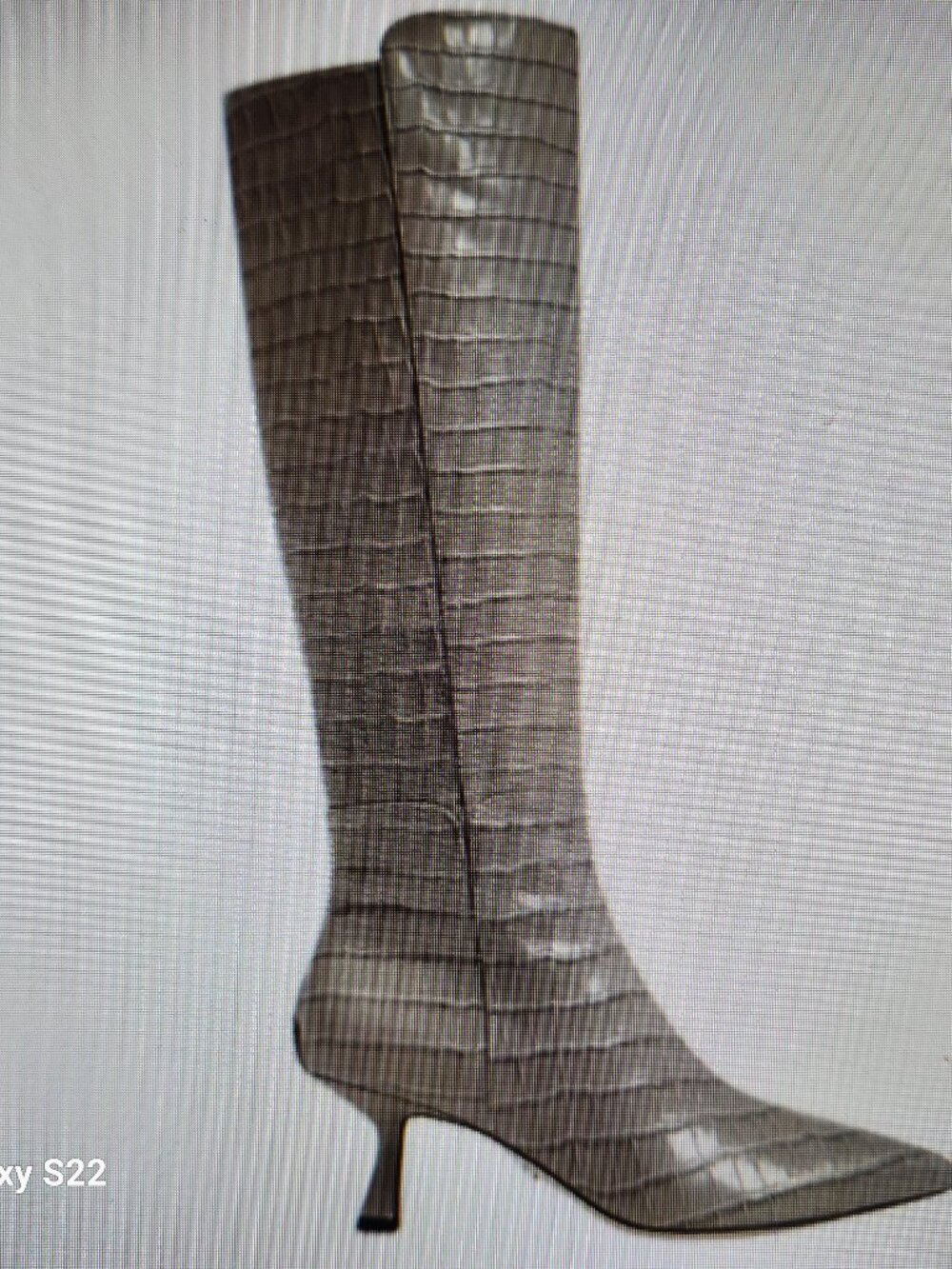 Sam Edelman "Taylin 2" Grey Crocco Leather Heeled Boots. NIB. Size 6.5